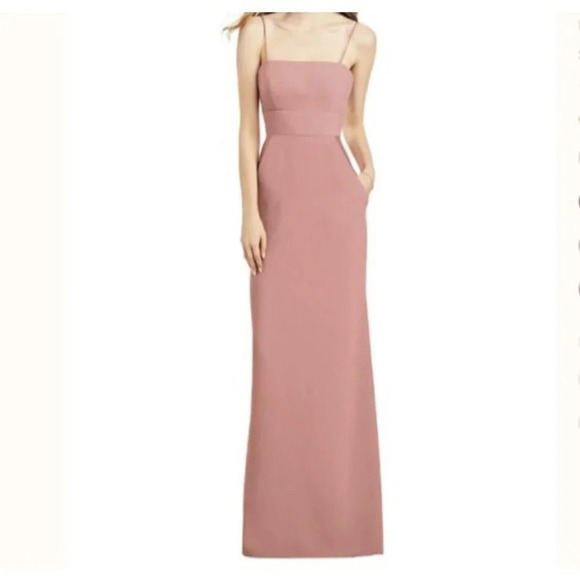 After Six Crepe Sleeveless Dress Women Size 10 Burgundy Red Pockets SAMPLE - NEW - Picture 9 of 9
